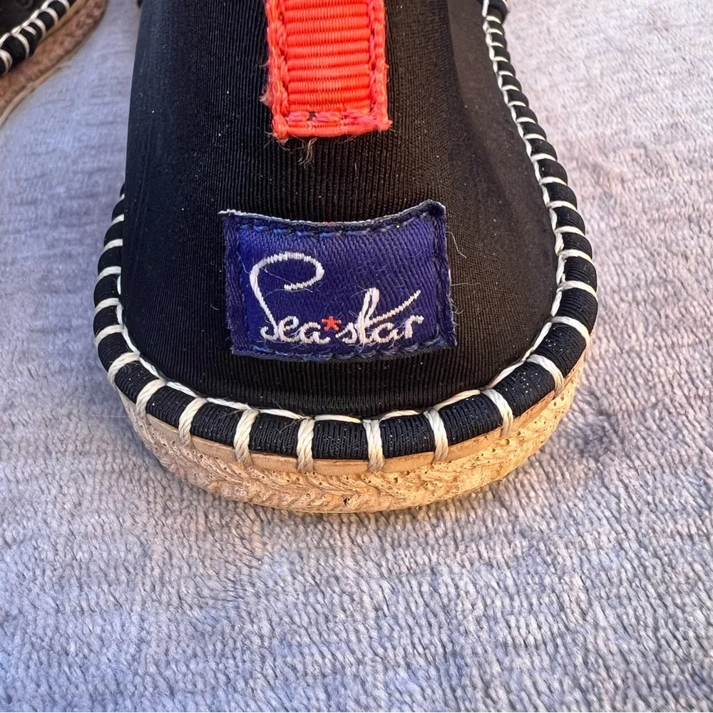 Sea Star Beachwear Womens Shoes Sz 10 Slip On Espadrille Flats Black Water Shoes